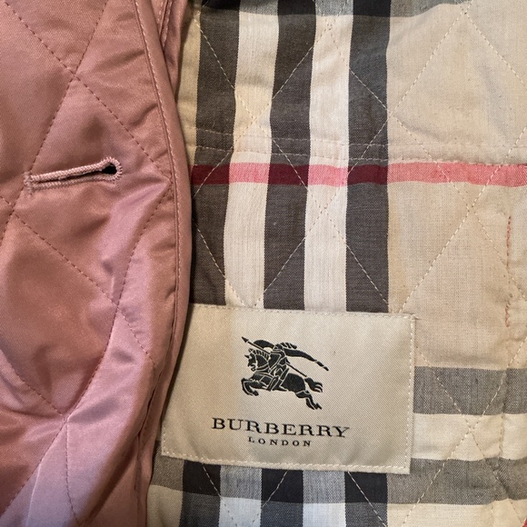 Burberry Women’s Mauve Nova Check Quilted Puffer Jacket Sz 44 - Picture 10 of 16